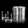 3 Piece Milano Ice Bucket w/ 2 Rexdale On The Rocks Glasses